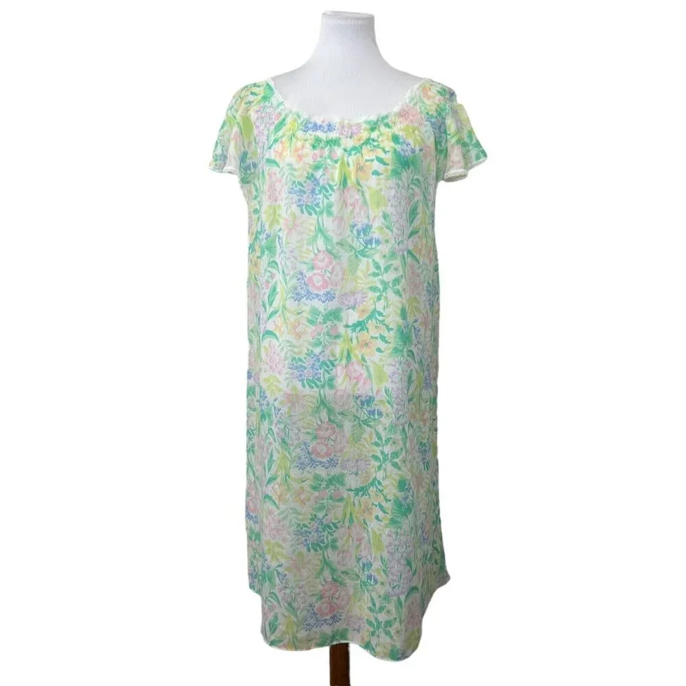 Vintage Womens S Small JC Penny Union Made In USA Pastel Floral Prairie Cottage